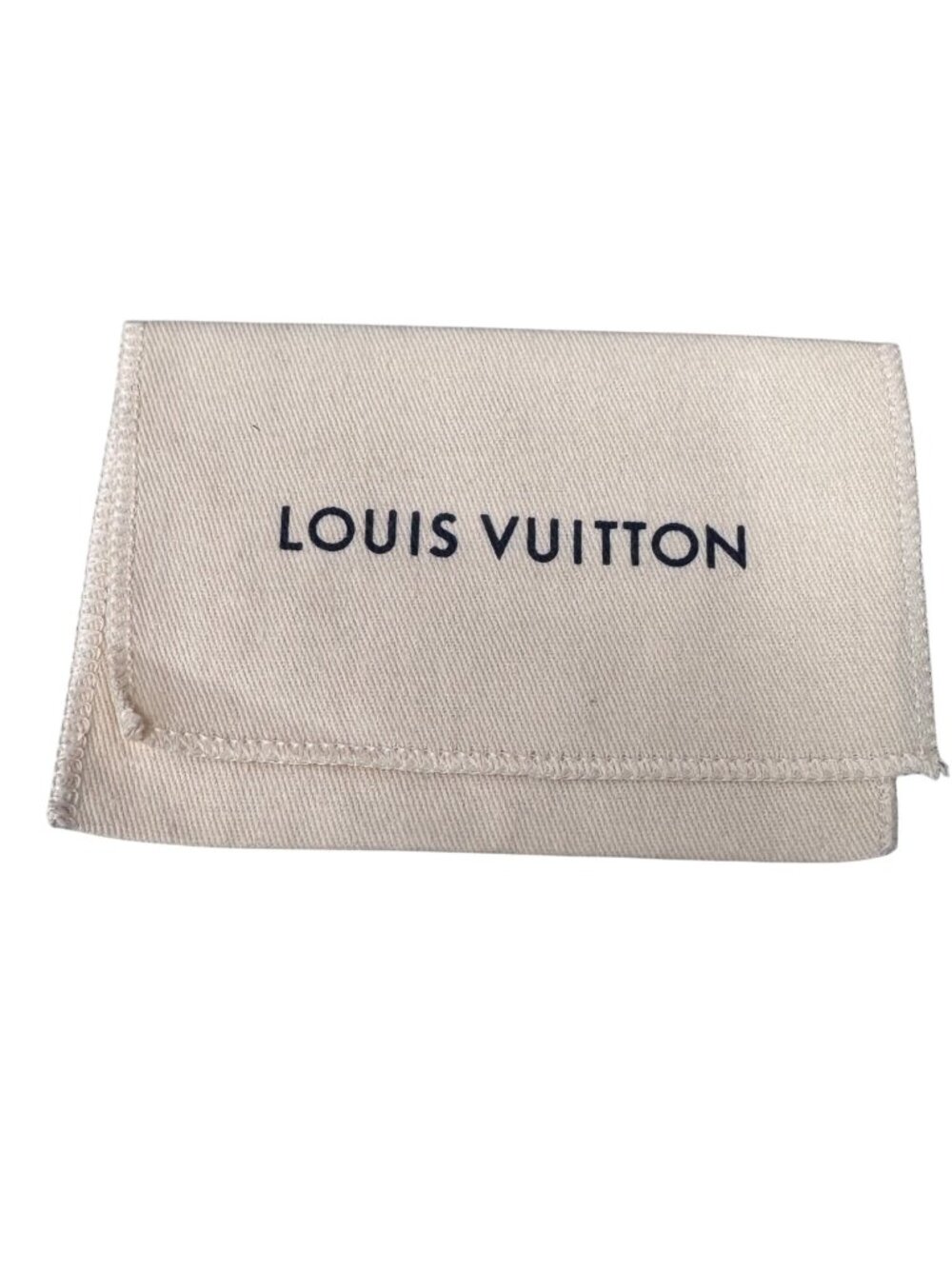 Louis Vuitton Beige Cotton Dust Bag 5X3.5 Clutch Wallet Accessories Small Items
